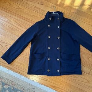 J. Jill navy knit peacoat, size MP
